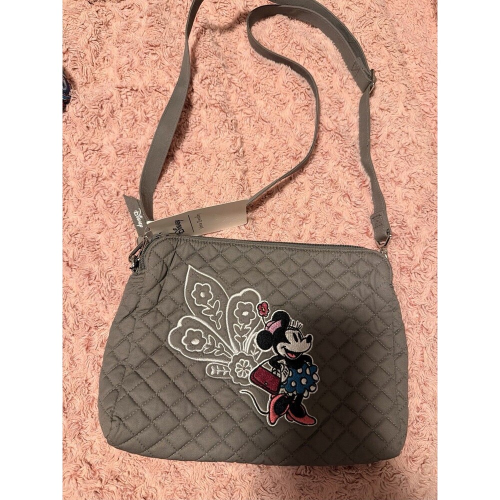Vera Bradley Triple Compartment Crossbody Piccadilly Paisley Minnie Floral Gray